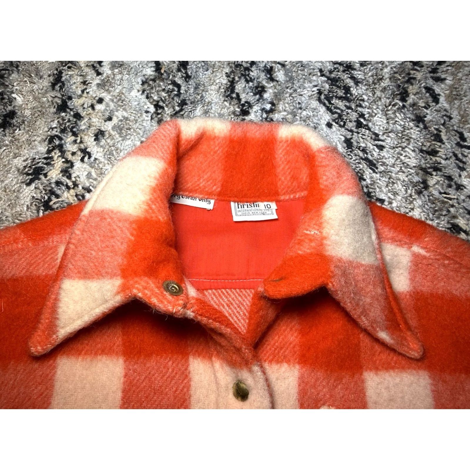 Vintage VINTAGE 60s 70s Flannel Red Checkered Buffalo Plaid Shacket Size 10 Wool Mohair Kristin International Shirt Mens Size L / US 10 / IT 46 - 6 Thumbnail