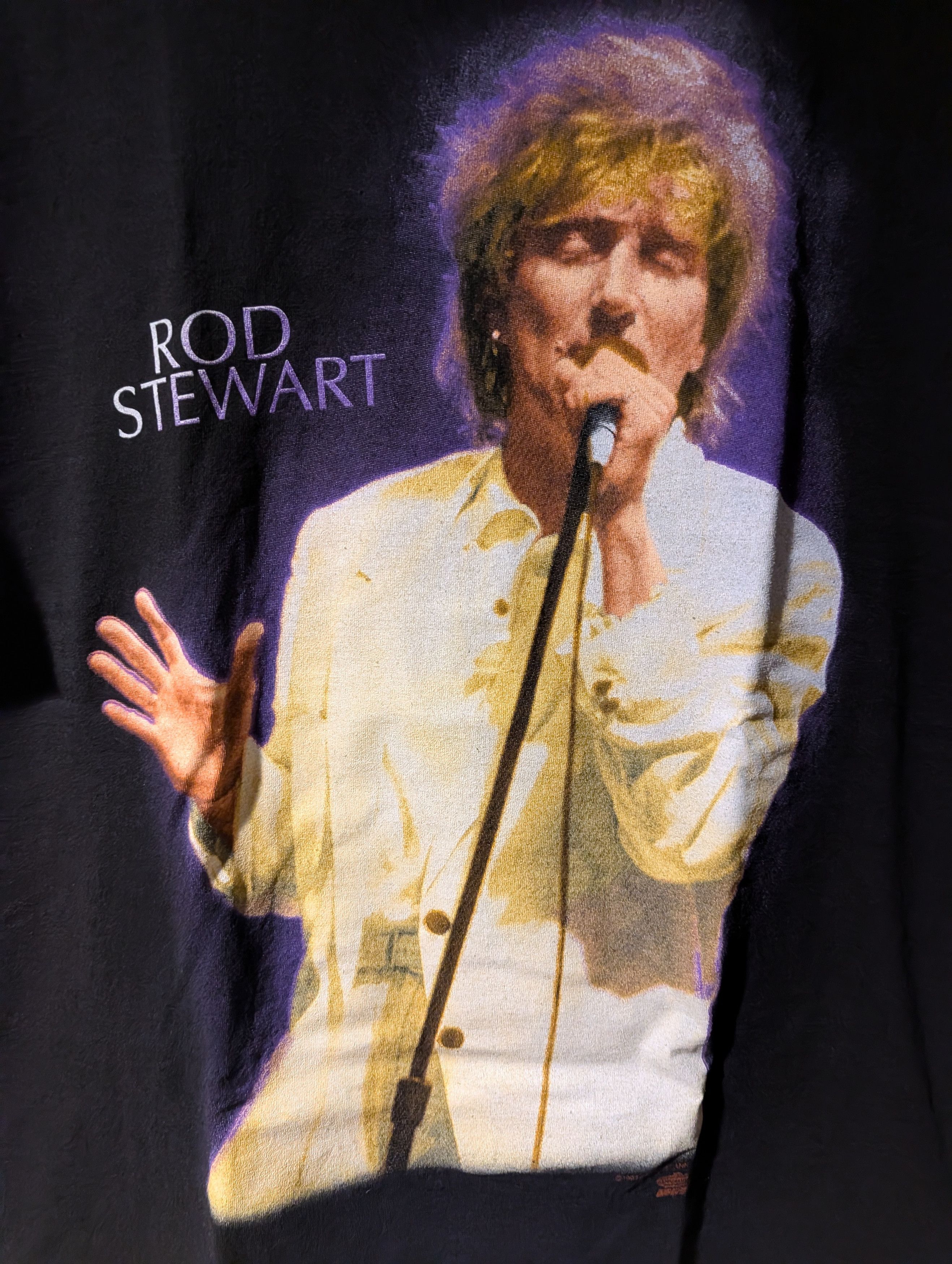 Band Tees Vintage 1993 Rod Stewart A Night To Remember T-Shirt Rock Size US M / EU 48-50 / 2 - 2 Thumbnail