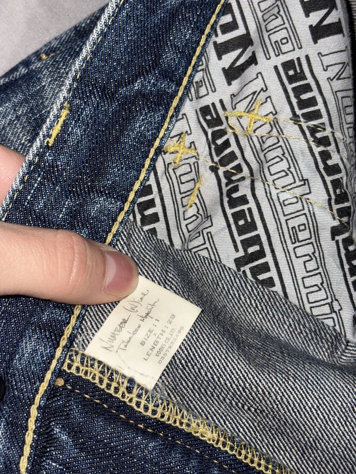 Number (N)ine SS05 Number Nine Nightcrawler Denim Patch stitching Red Yarn Size US 31 - 8 Thumbnail