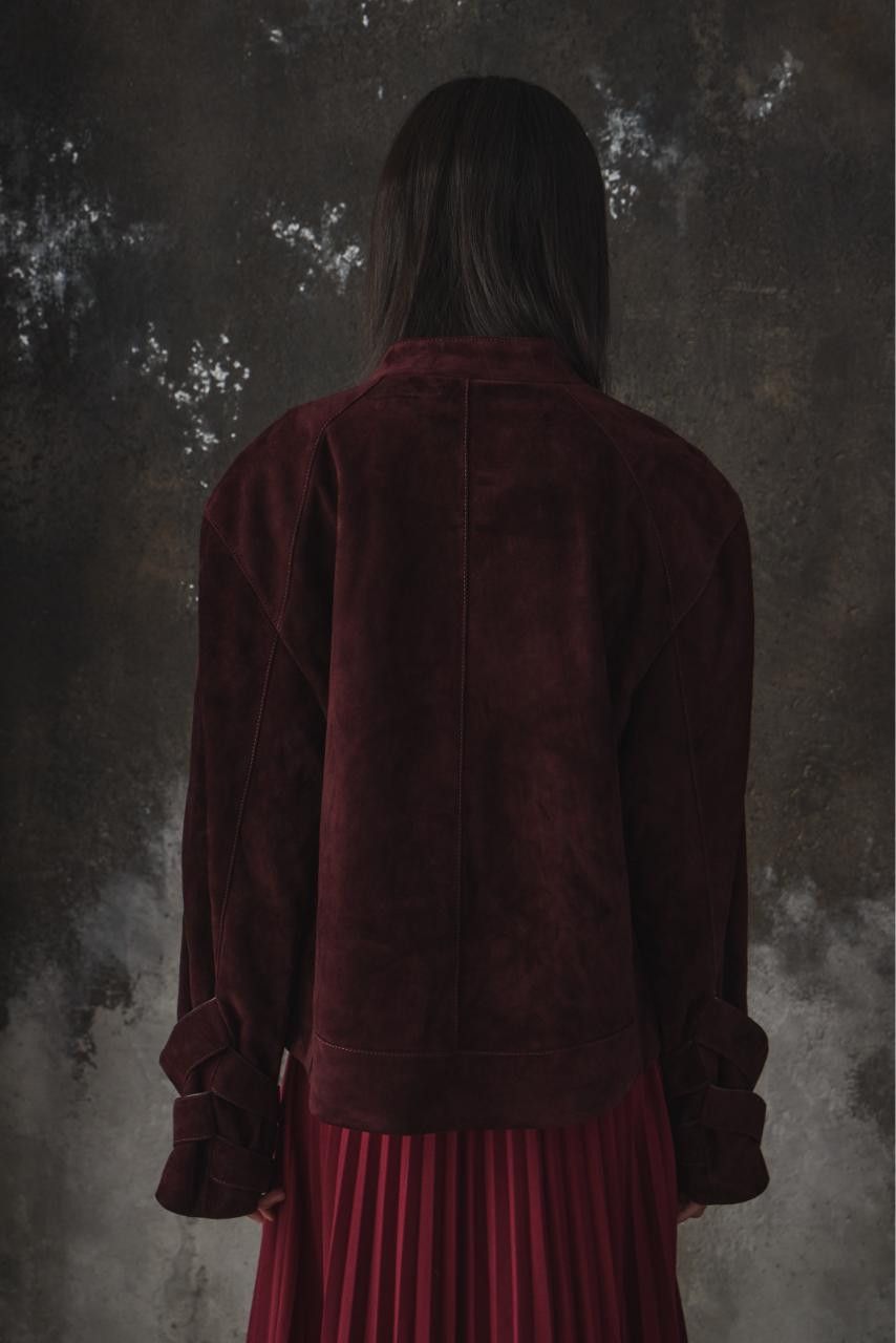 ROCKSTEADY ROCKSTEADY Burgundy Suede Zip-Up Jacket Size US M / EU 48-50 / 2 - 3 Thumbnail
