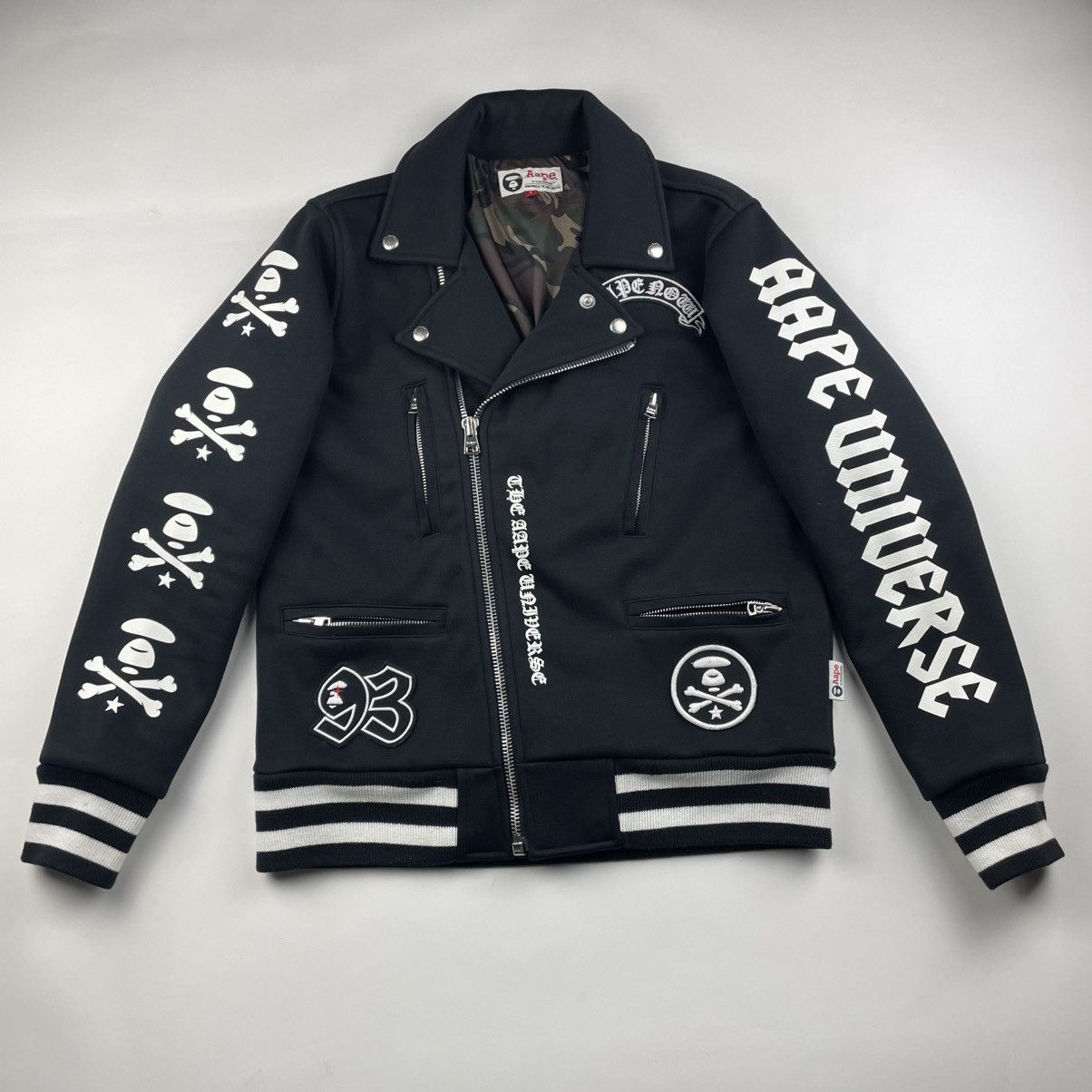 Bape 2014 AAPE by a Bathing Ape Biker Jacket S Black Camo Lined Size US S / EU 44-46 / 1 - 1 Thumbnail