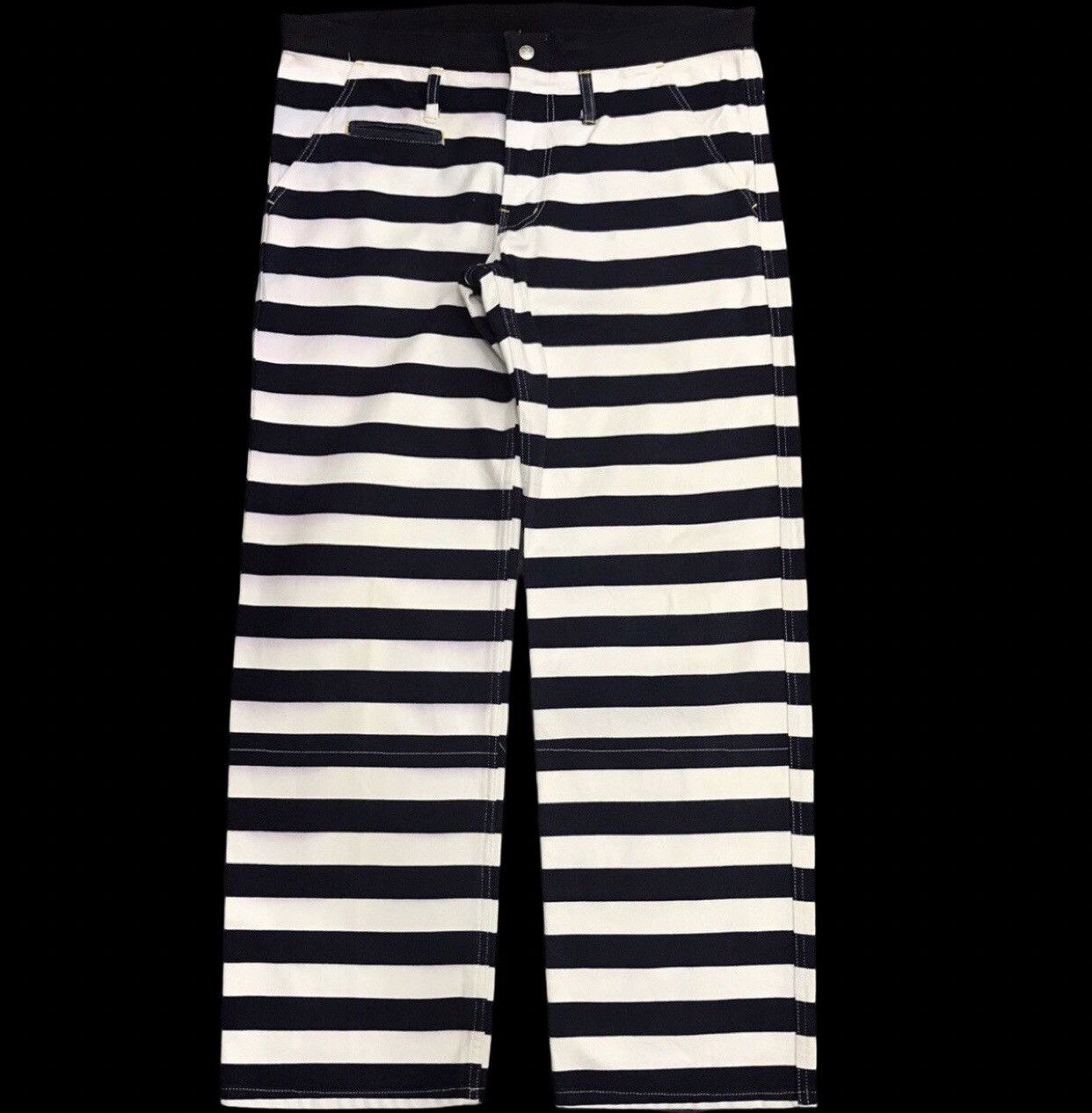 Japanese Brand Very Rare Prisoner Stripe Ballon Duck Canvas Pant Size US 35 - 2 Thumbnail