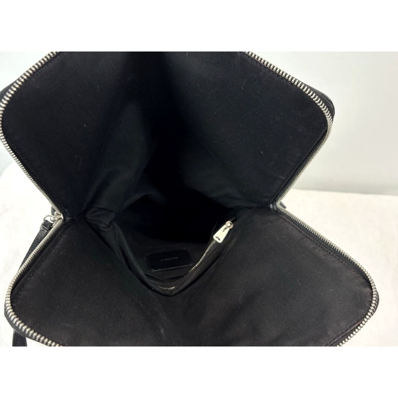 Allsaints AllSaints Club Clutch Crossbody Purse Bag Black Pebbled Leather Fold Over Small Women Size ONE SIZE - 6 Thumbnail