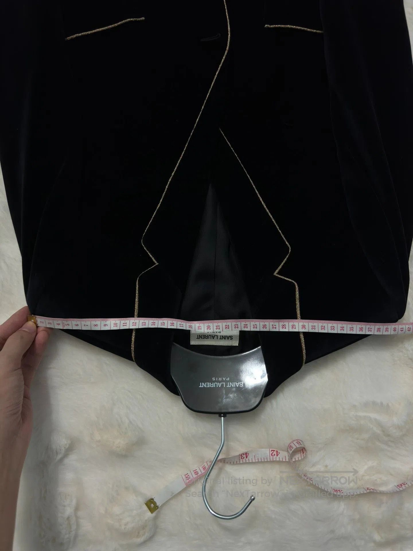 Saint Laurent Paris Saint Laurent Black Velvet Gold Trim Blazer. Size US XS / EU 42 / 0 - 7 Thumbnail