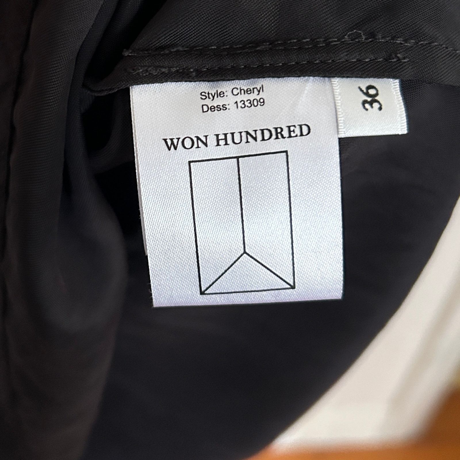 Won Hundred Won Hundred Cheryl Black Cupro Dress Size 36 Contrast Collar Size S / US 4 / IT 40 - 7 Thumbnail