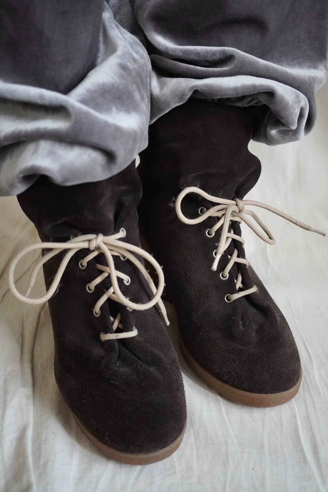 Maison Margiela Margiela mm6 05 Brown Suede Lamb Fur Wedge Short Boots 37 (36) Size US 6.5 / IT 36.5 - 3 Thumbnail