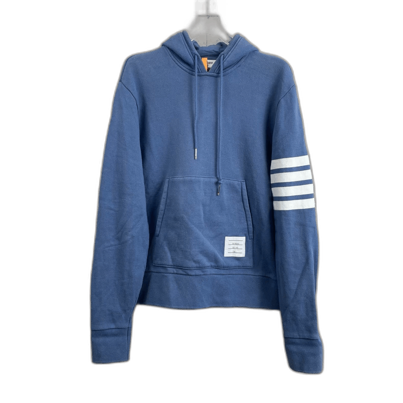 Thom Browne Blue Striped Hoodie Jacket
