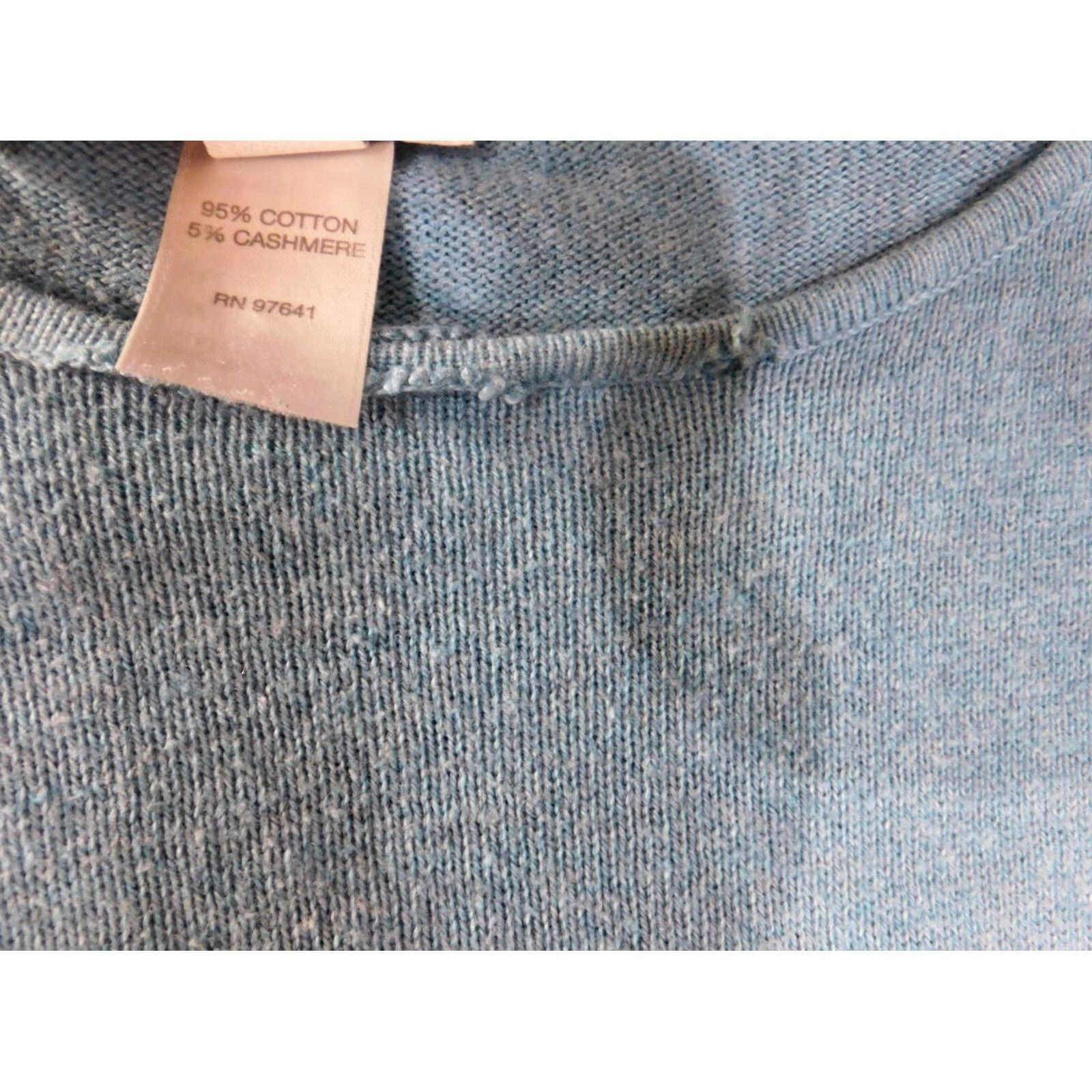 J. Jill J. Jill Sweater Pullover Womens Medium Blue Cable-Knit Cotton Cashmere Stretch Round Neck Long Sleeve with Pockets - Regular Fit, Winter Gift padrões Size M / US 6-8 / IT 42-44 - 7 Thumbnail