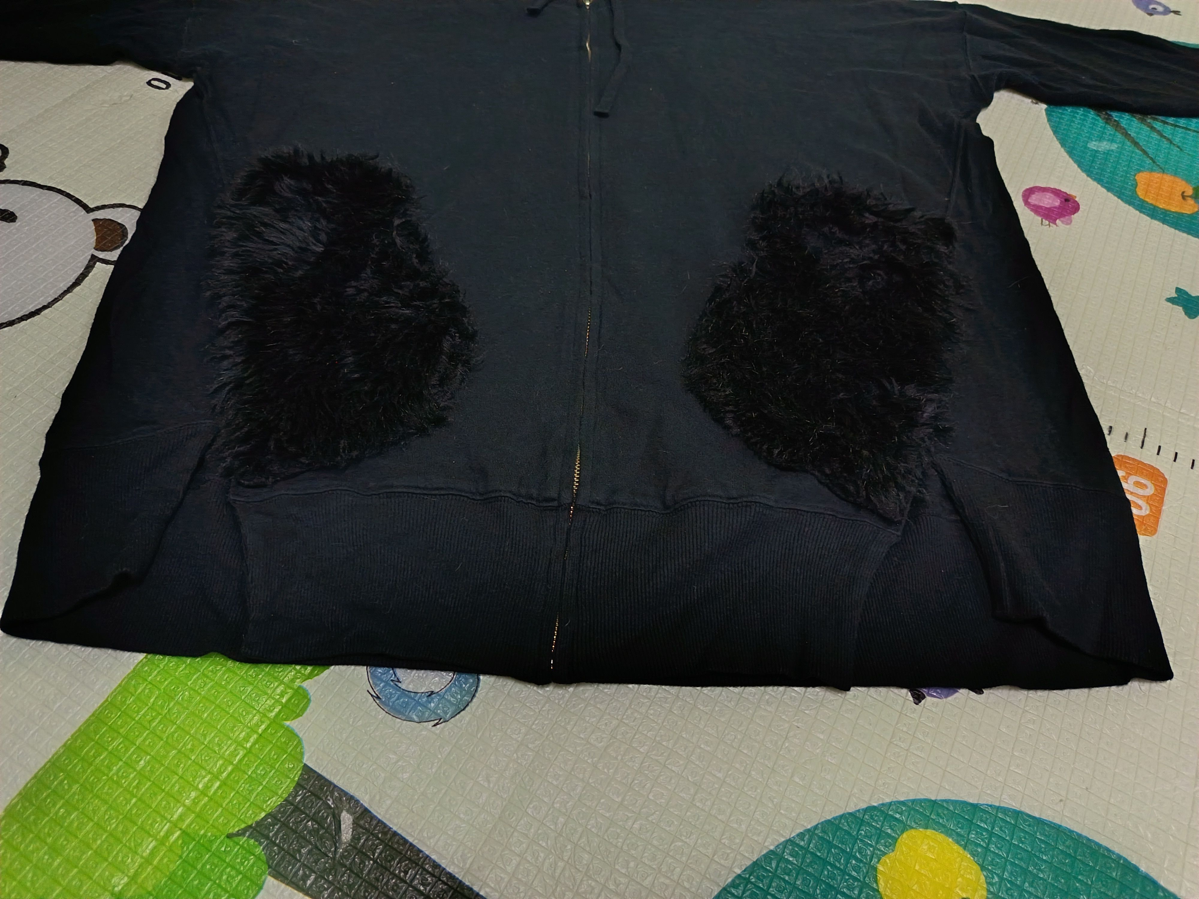 Issey Miyake Vintage Tsumori Chisato Fur Pocket Black Hoodie Size US M / EU 48-50 / 2 - 3 Thumbnail