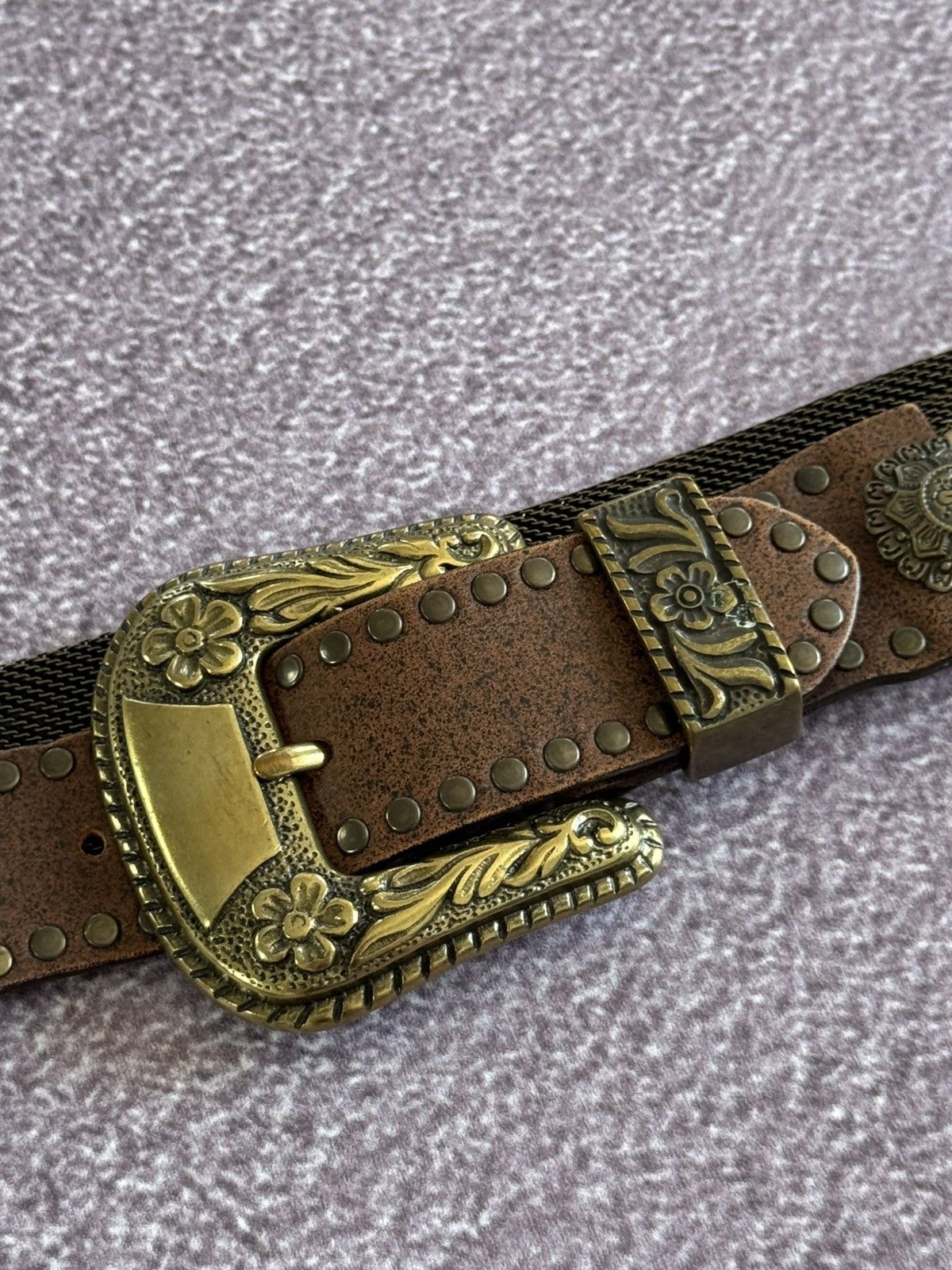 Japanese Brand Vintage Faux Fur Glamour Y2K Bb Simons Style Metal Belt Size ONE SIZE - 5 Thumbnail