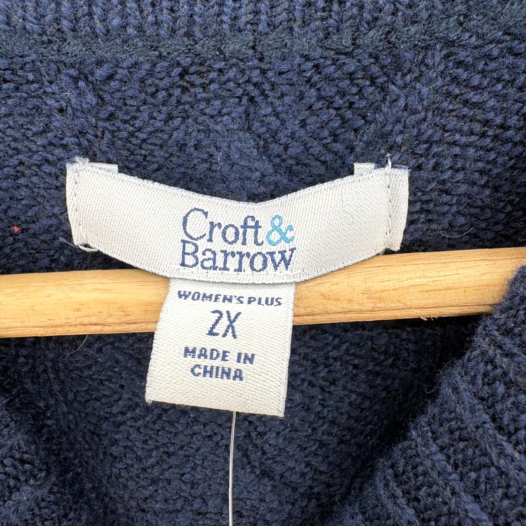 Croft & Barrow Croft & Barrow Sweater Womens 2X Blue Cable Knit Mock Neck Pullover NWT Plus Size XXL / US 16-18 / IT 52-54 - 5 Thumbnail