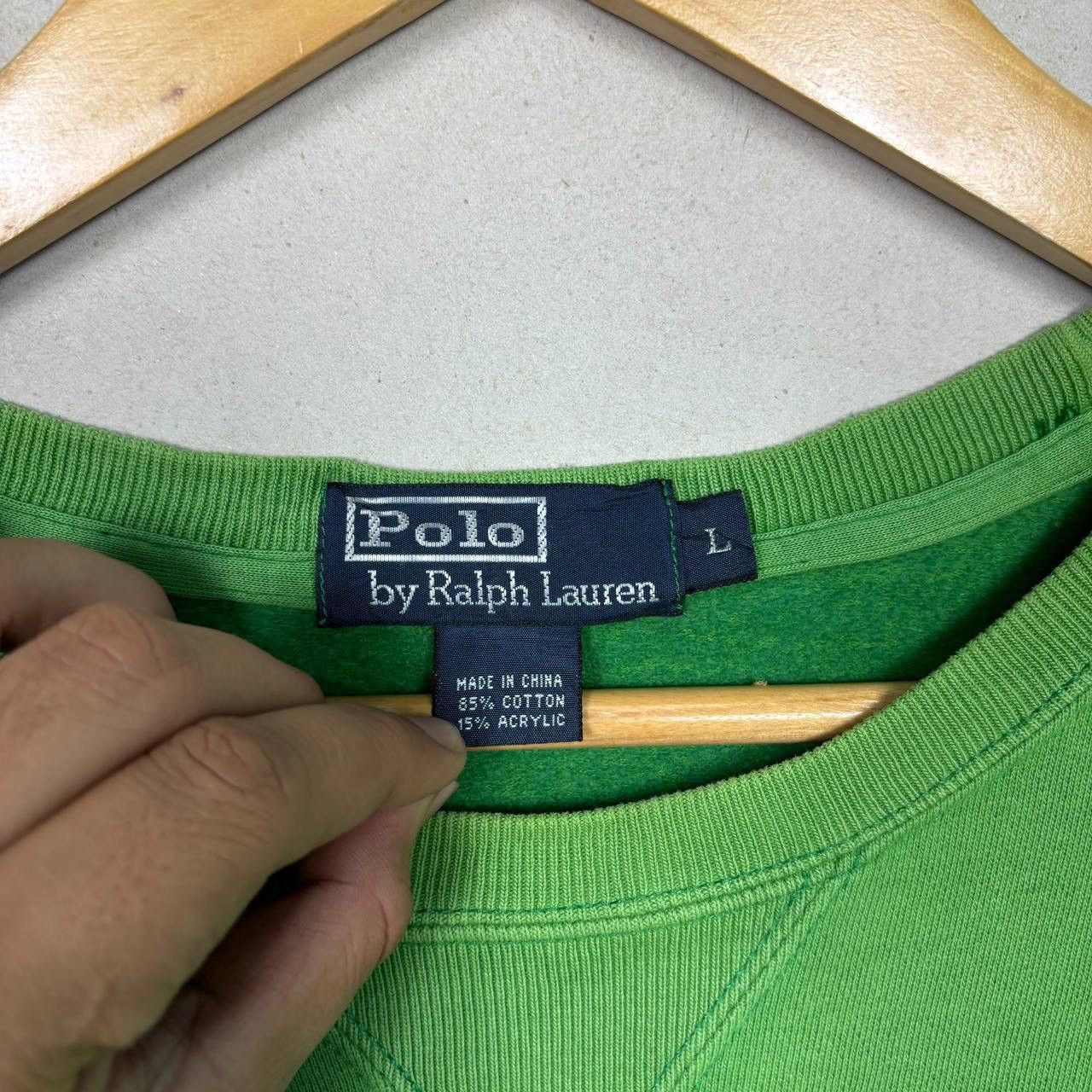 Polo Ralph Lauren Vintage 90s Polo Ralph Lauren Green Crewneck Sweatshirt L Size US L / EU 52-54 / 3 - 4 Thumbnail