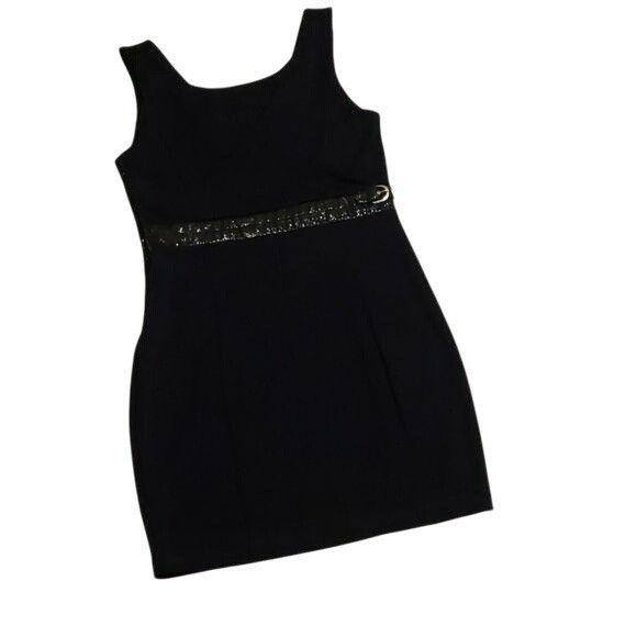A/X Armani Exchange Tank Dress Sequin Waist Navy Blue Women'