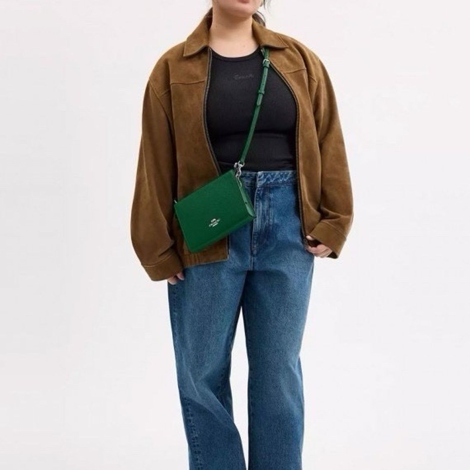 Coach NWT Coach Slim Crossbody Bag Leather CAT21 Silver/Shamrock Size ONE SIZE - 8 Thumbnail