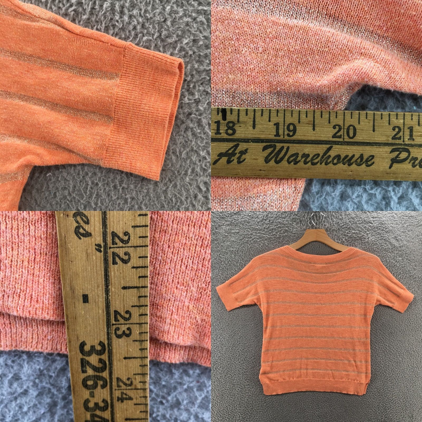 Banana Republic Banana Republic Sweater Womens S Orange Cotton Blend Knit Short Sleeve Crew Neck Pullover Classic Casual Womens Size S / US 4 / IT 40 - 8 Thumbnail