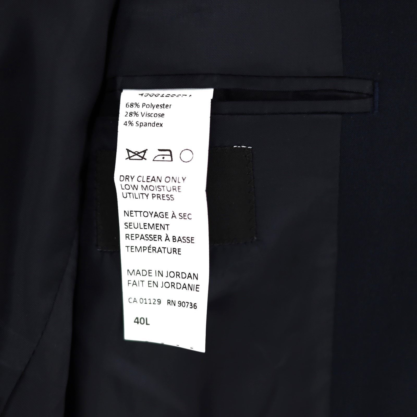DKNY DKNY Men's Navy Stretch Modern-Fit Tailored Suit Jacket 40L Size 40L - 5 Thumbnail