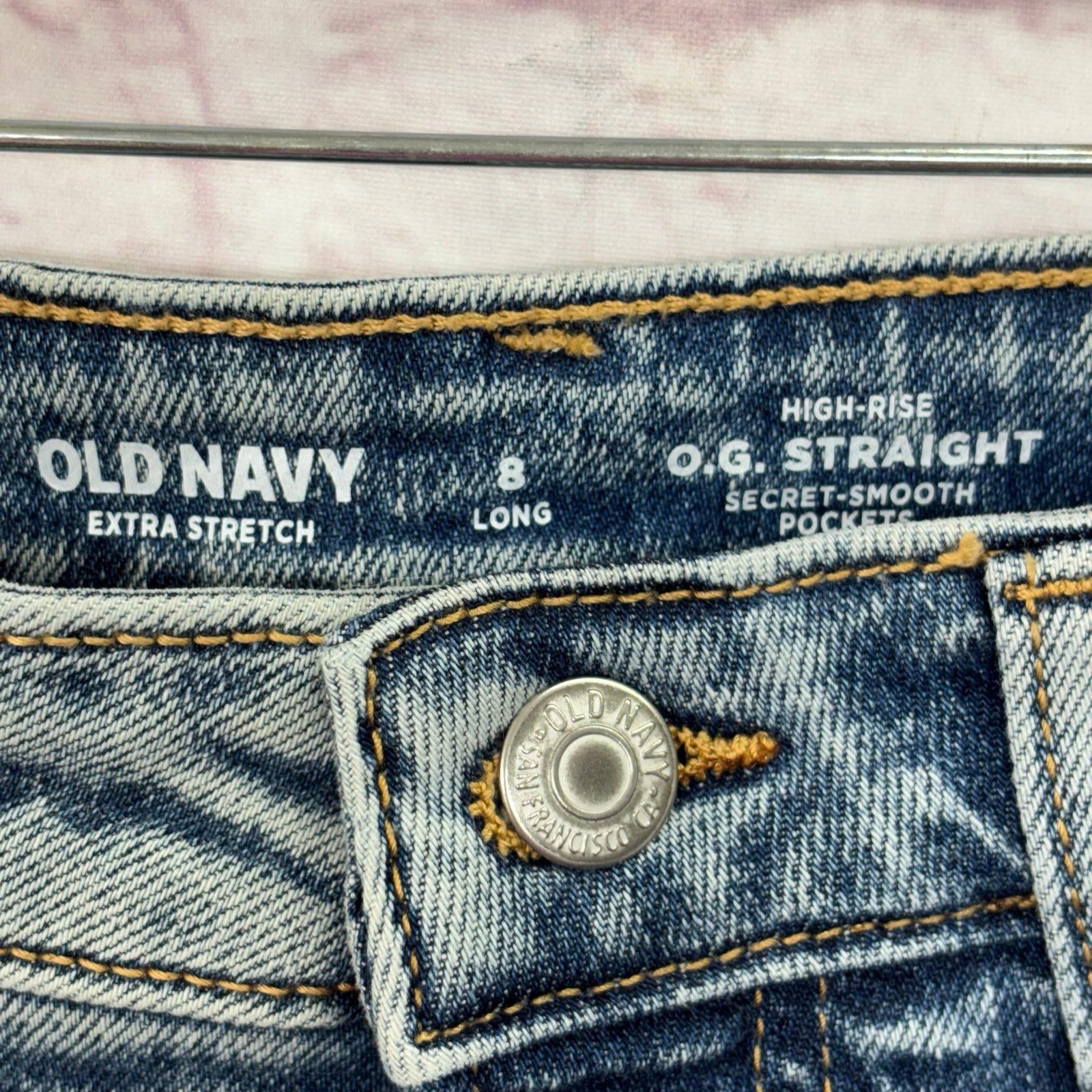 Old Navy Old Navy O.G. Straight High-Rise Jeans Size 8 Long Size 29" - 4 Thumbnail