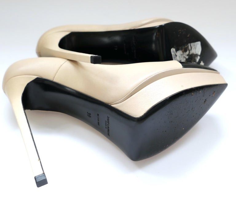Saint Laurent Paris Saint Laurent Janis Beige & Black Pumps Heels Size US 9 / IT 39 - 4 Thumbnail