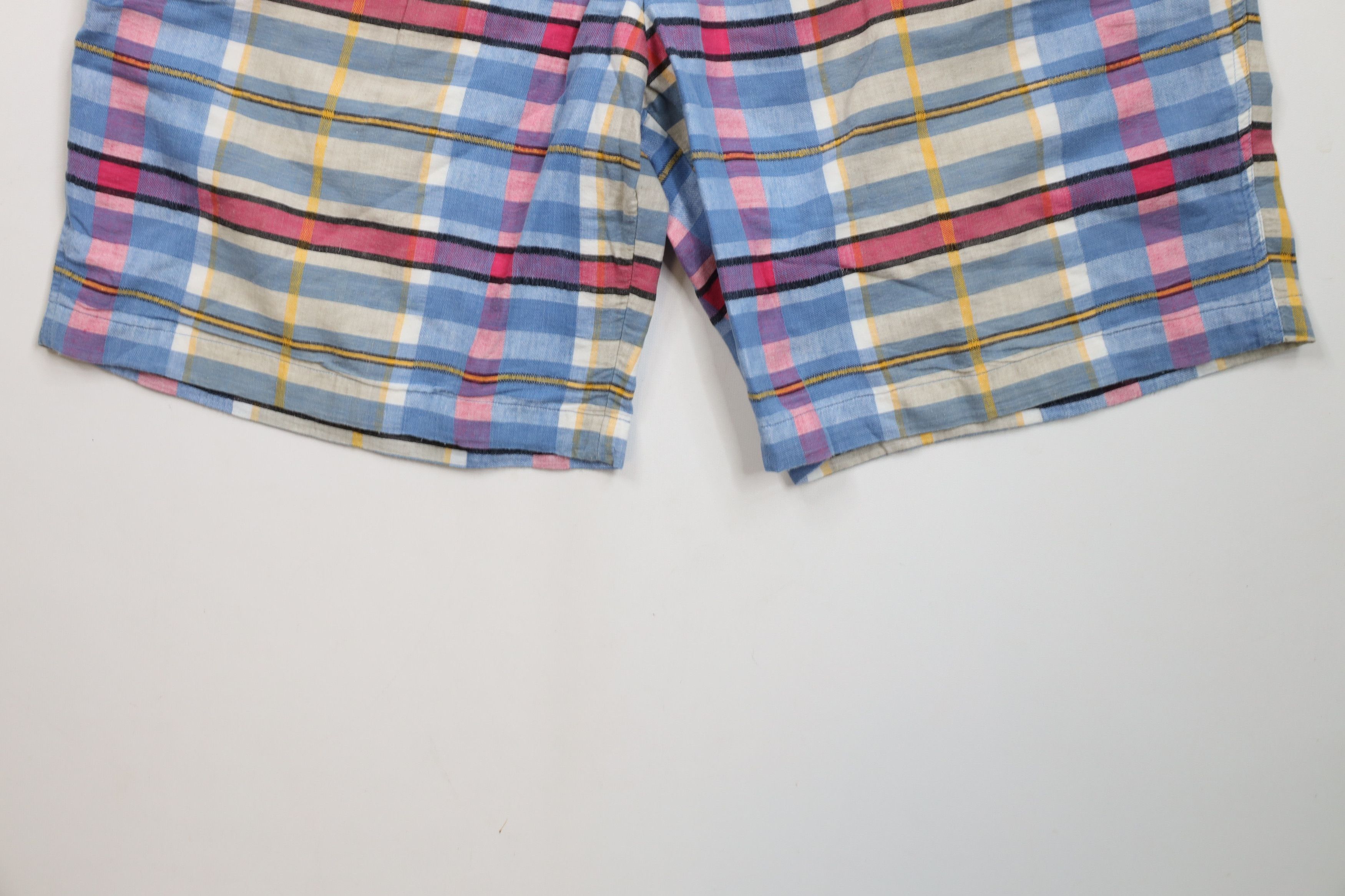 Vintage Vintage 90s Streetwear Madras Plaid Flannel Chino Shorts Size US 36 / EU 52 - 4 Thumbnail