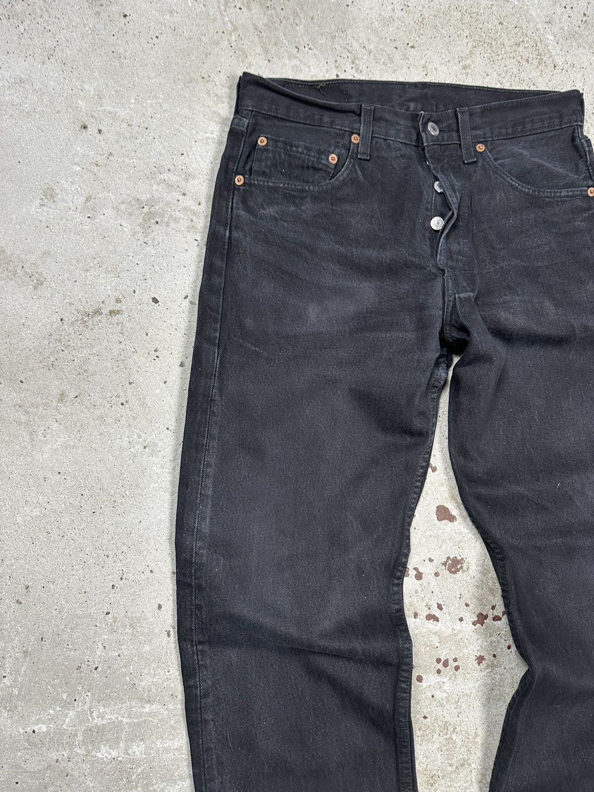 Levi's Vintage 1996 Levi’s 501 Black Denim Pants Jeans UK 90s Size US 30 / EU 46 - 5 Thumbnail