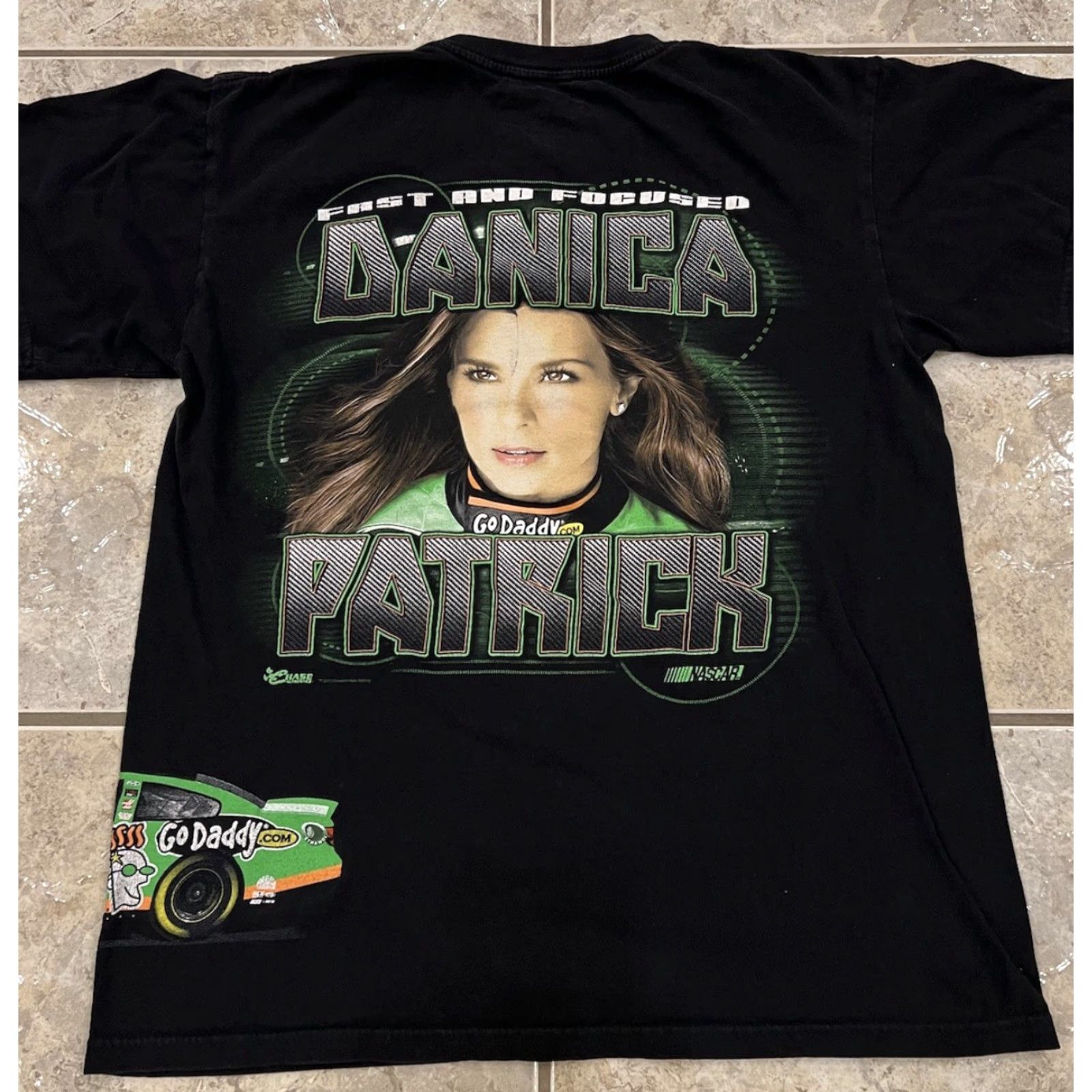 Chase Authentics Chase Authentics Chase Danica Patrick #10 Indy Car Series NASCAR T-Shirt Black Adult Medium Crew Neck Short Sleeve Cotton Logo Cars Size US M / EU 48-50 / 2 - 7 Thumbnail