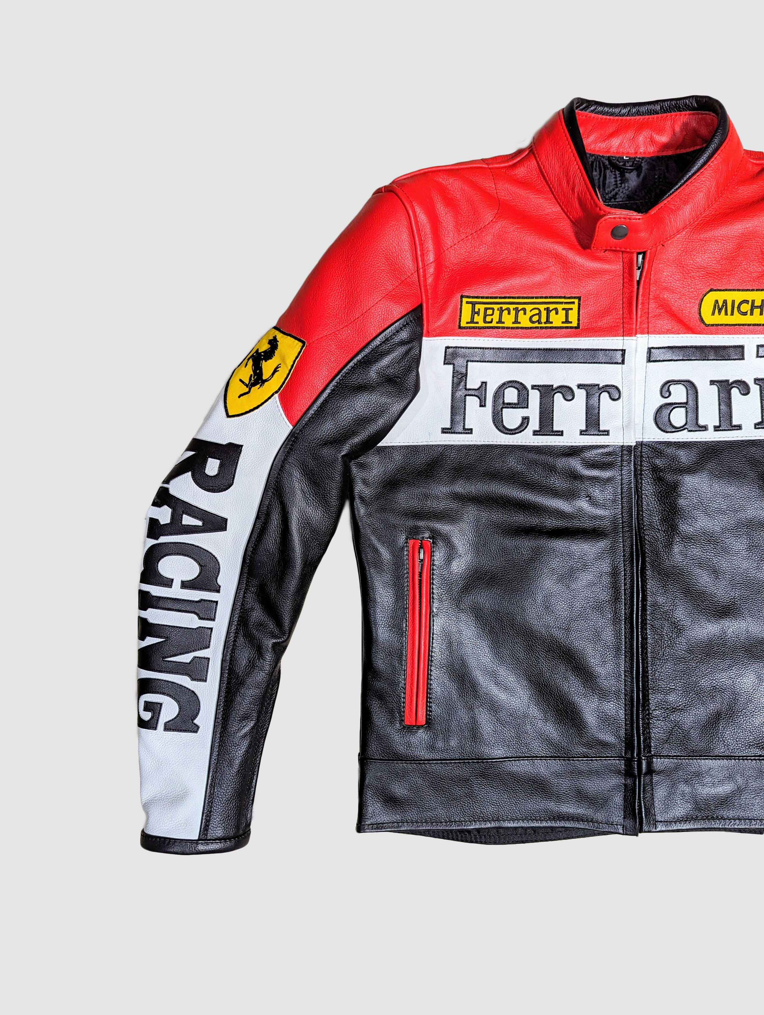Vintage 🔥 FERRARI 🔥 90s RACING LEATHER JACKET STREETWEAR Size US M / EU 48-50 / 2 - 3 Thumbnail