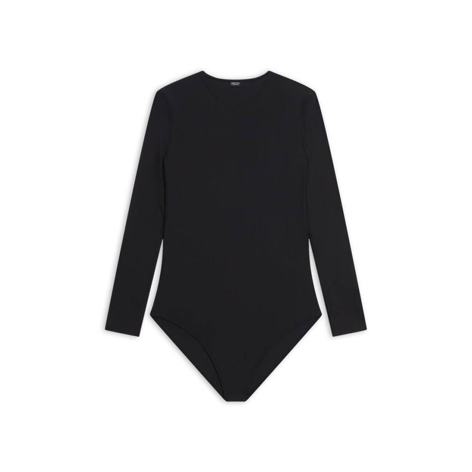 Balenciaga o1mt1gz1024 Body Long Sleeve Top in Black Size M / US 6-8 / IT 42-44 - 1 Thumbnail