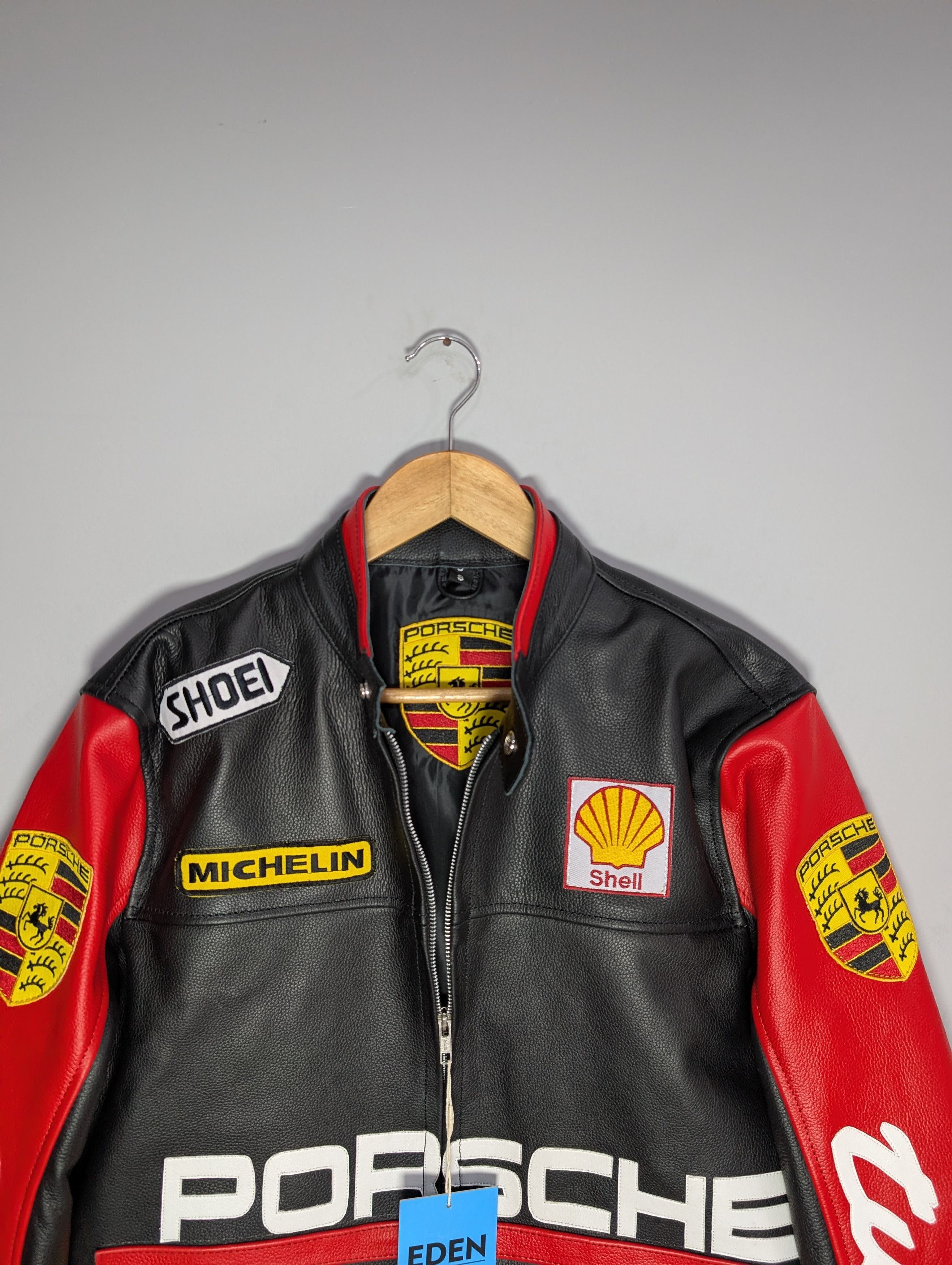 Formula 1 🔥PORSCHE 911 TURBO🔥 RACING LEATHER JACKET 90s RETRO Size XS / US 0-2 / IT 36-38 - 5 Thumbnail