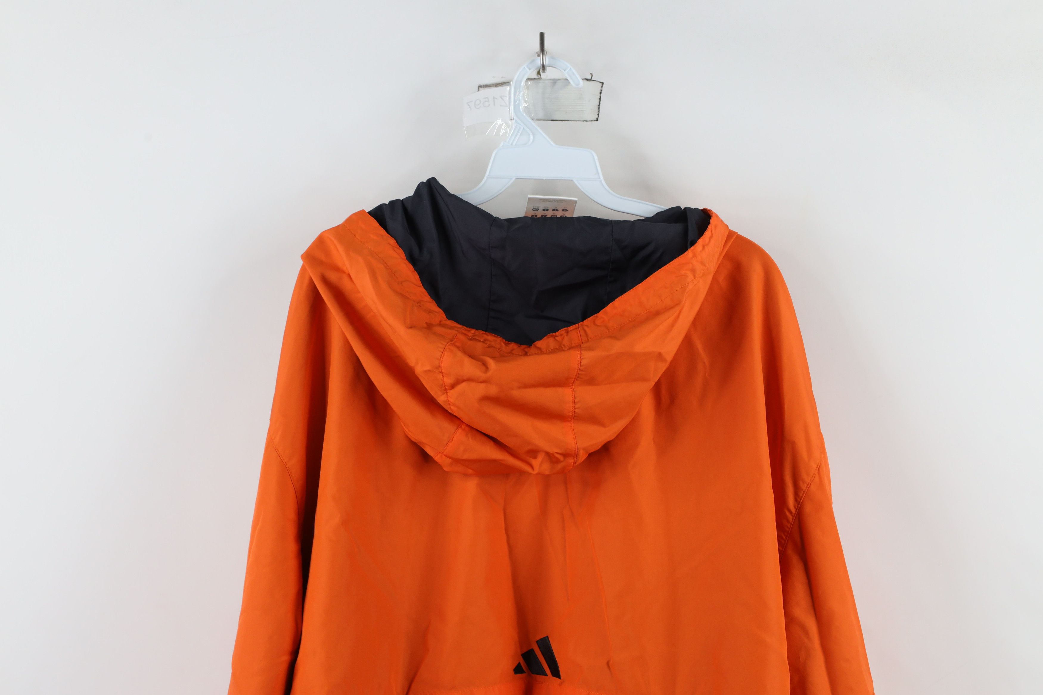 Adidas × Vintage Vintage 90s Adidas Spell Out Lined Hooded Windbreaker Jacket Size US XL / EU 56 / 4 - 13 Thumbnail