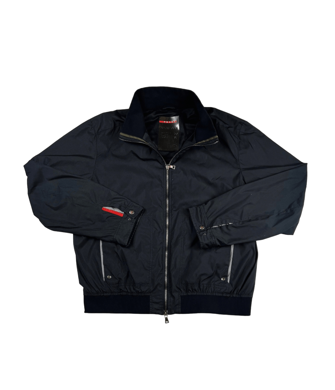 Image of Prada Nylon Jacket Red Tab 58 in Black, Men's (Size XL)