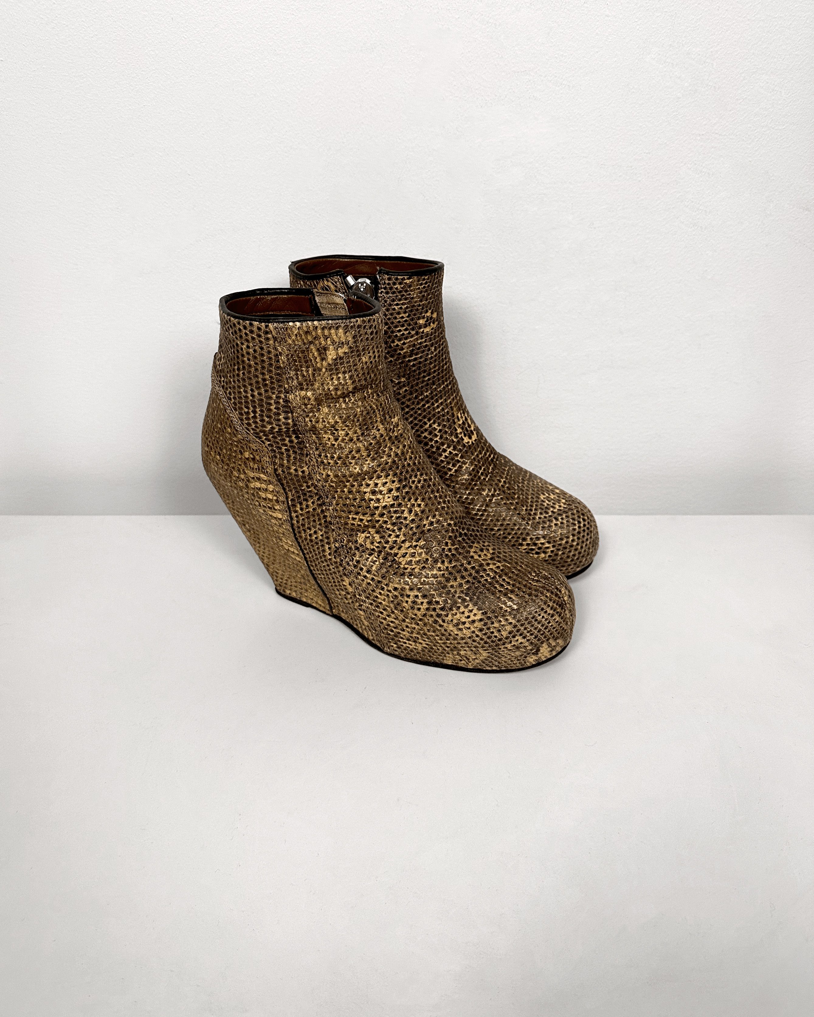Rick Owens Rick Owens Lizard Leather Wedge Boots Size US 7 / EU 40 - 1 Thumbnail
