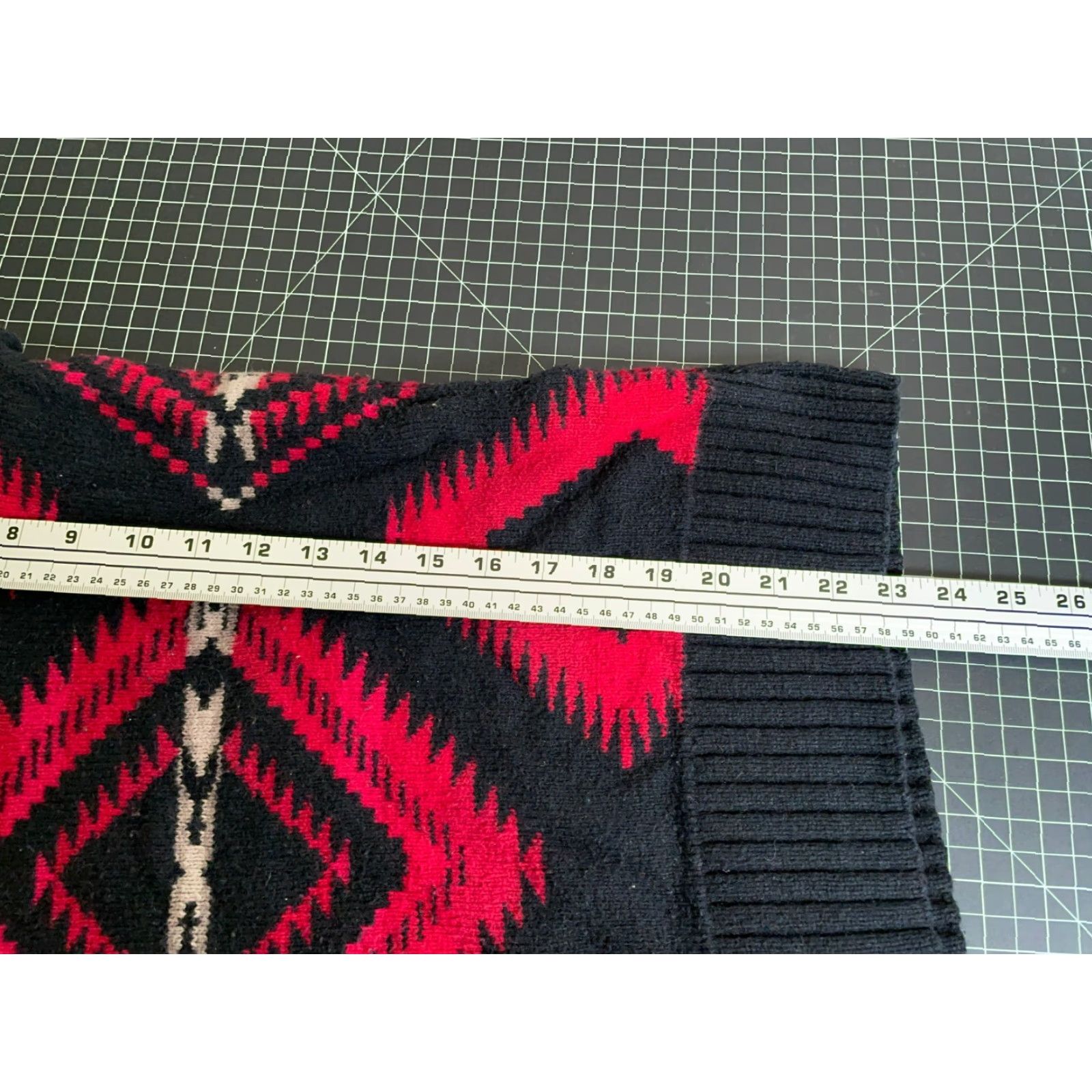 Ralph Lauren VINTAGE Lauren Ralph Lauren Fall Winter Sweater Women's Medium Red Black Aztec Geometric Turtleneck Pullover Bohemian 90s Size M / US 6-8 / IT 42-44 - 6 Thumbnail