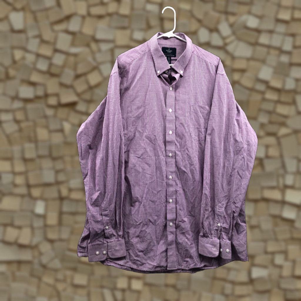Vintage Buttoned Down Shirt XXL Mens Purple Plaid Long Sleeve Button-Down Collar Shirt Size US XXL / EU 58 / 5 - 1 Thumbnail