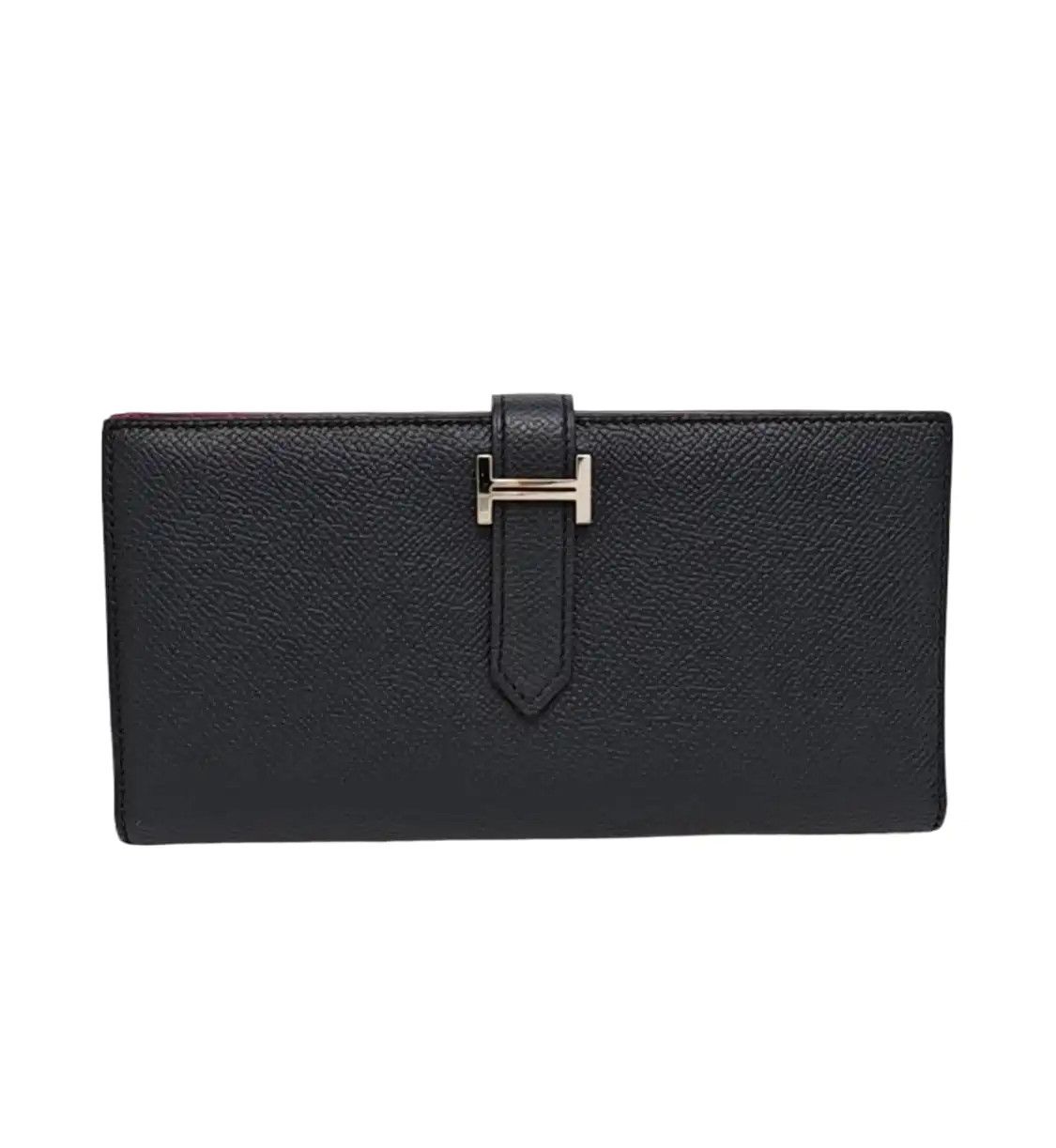 Hermes Hermes Bearn black Epsom cowhide leather wallet silver hardware C Size ONE SIZE - 1 Thumbnail
