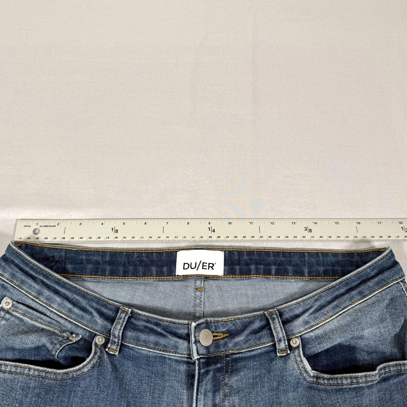 Denime DU/ER Jeans Mens 34x30 Blue Slim Straight Fit Stretch Denim Pants Western Work Jeans Size US 34 / EU 50 - 6 Thumbnail