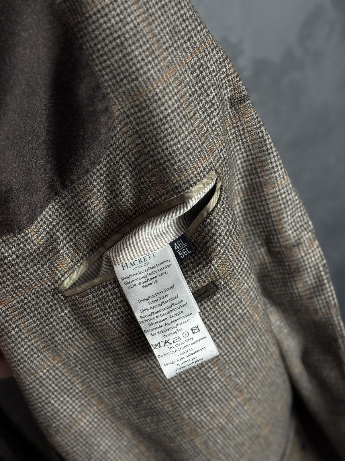 Hackett Men's Hackett London Loro Piana Wool Check Blazer Jacket Size US XL / EU 56 / 4 - 13 Thumbnail