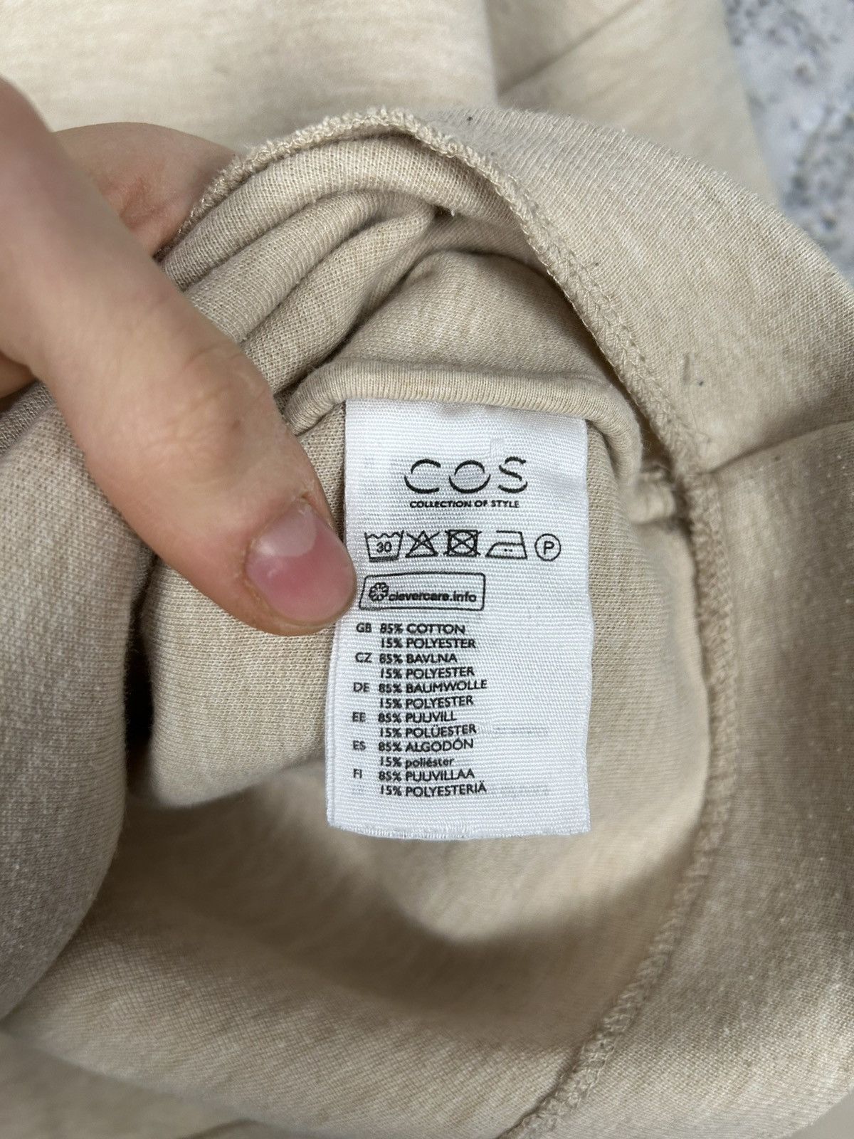 Cos COS Beige Sweater Turtleneck Designer Scandi Basic Size XS / US 0-2 / IT 36-38 - 6 Thumbnail
