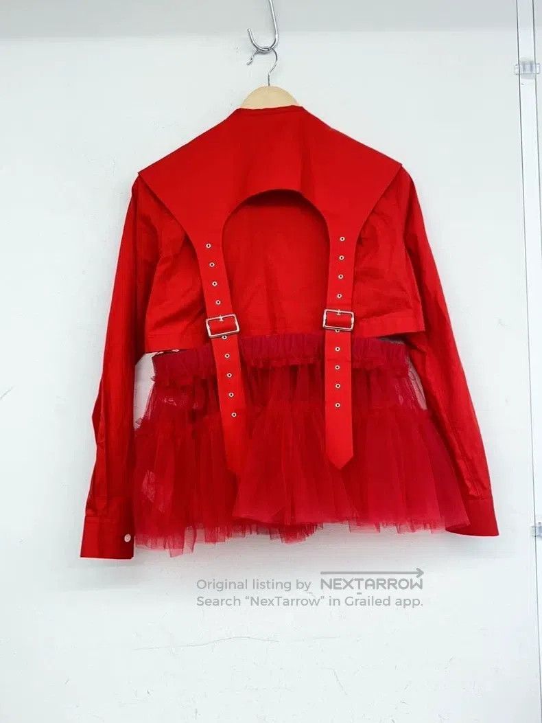 Comme des Garcons Comme Des Garcons Red Retro Lace Shirt Size XS / US 0-2 / IT 36-38 - 2 Thumbnail