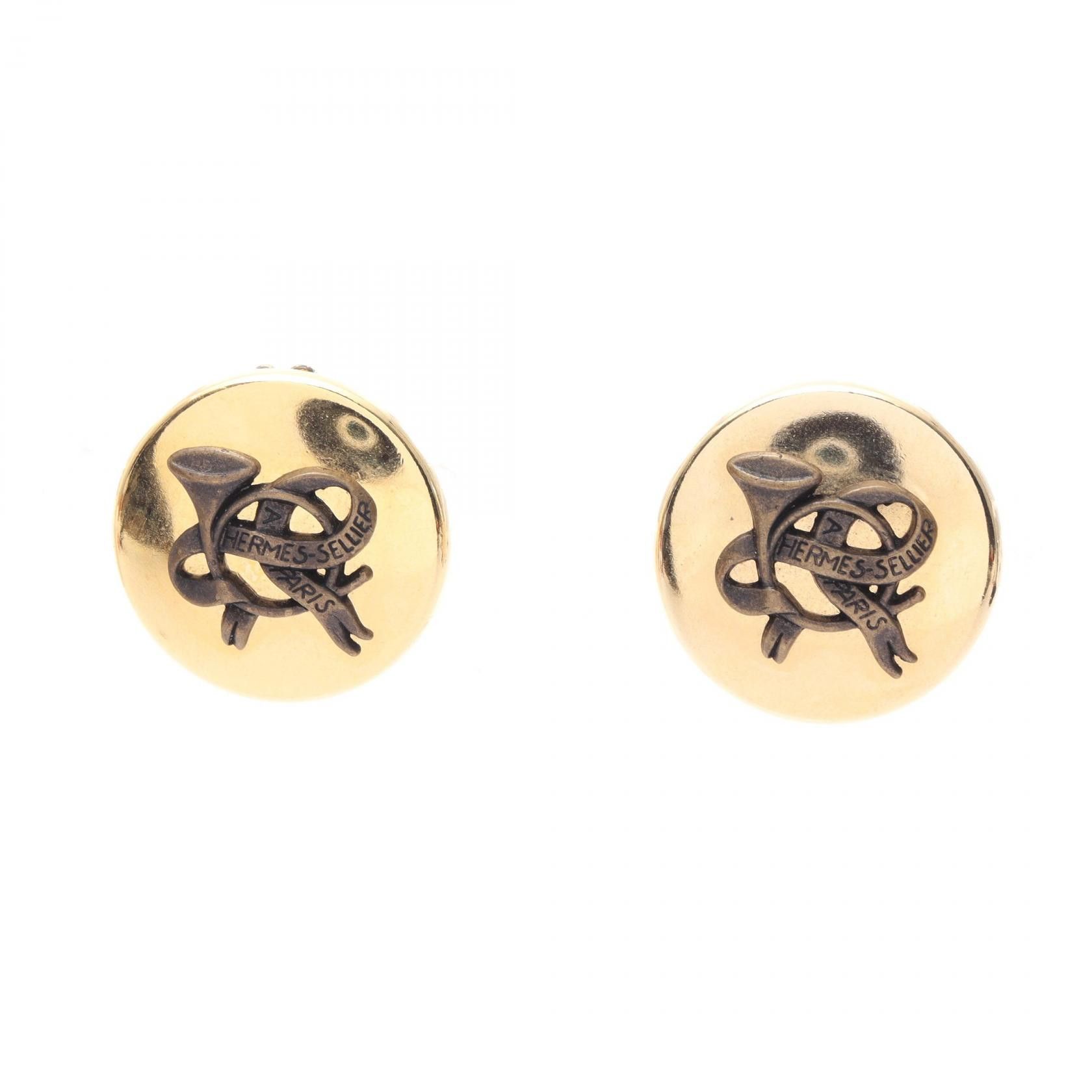 Hermes Hermes Hermes Horn Earrings Metal Earrings DUTY FREE for USA Size ONE SIZE - 1 Thumbnail
