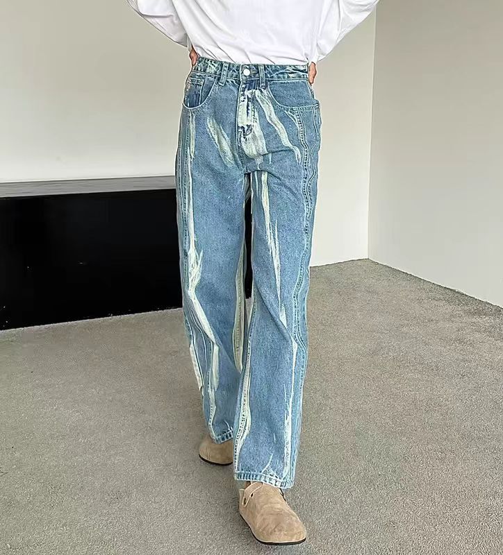Japanese Brand × Jean Casual distressed tie-dye washed vintage baggy jeans Size US 33 - 2 Thumbnail