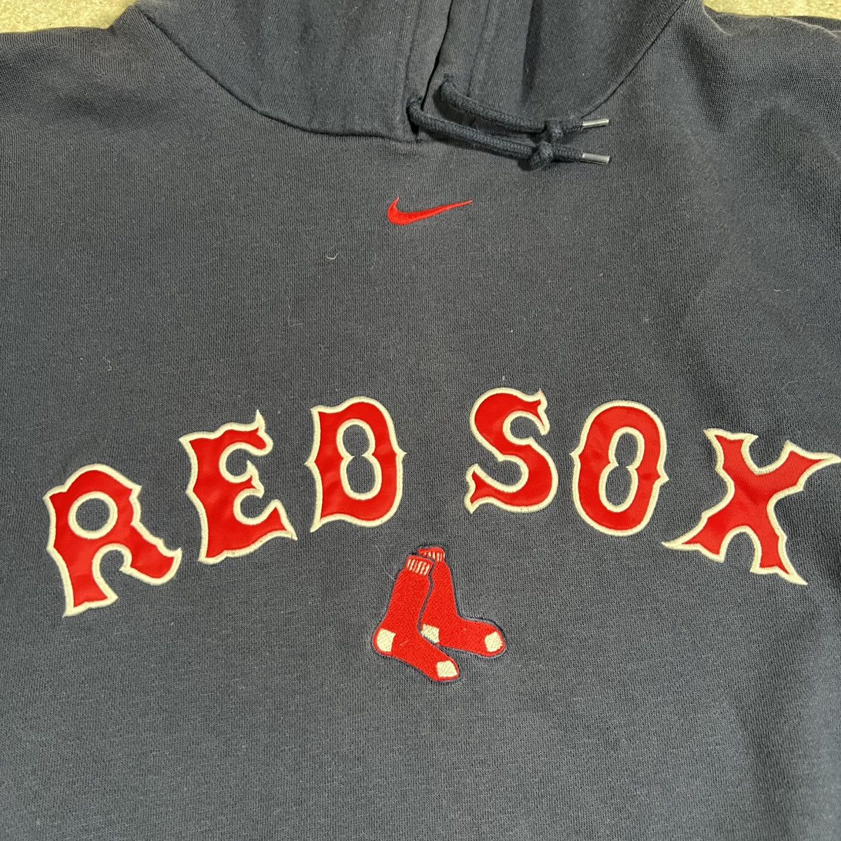 Nike VINTAGE Y2K Nike Boston Red Sox Center Swoosh Hoodie Blue Size US XXL / EU 58 / 5 - 3 Thumbnail