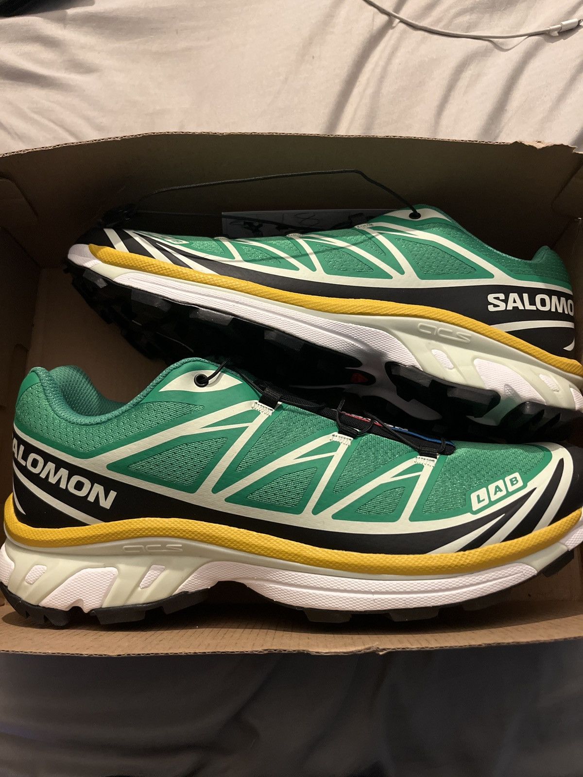 Salomon Salomon XT-6 Men's Bright Green/Black/Sulphur Sneaks Size 11 Size US 11 / EU 44 - 1 Thumbnail