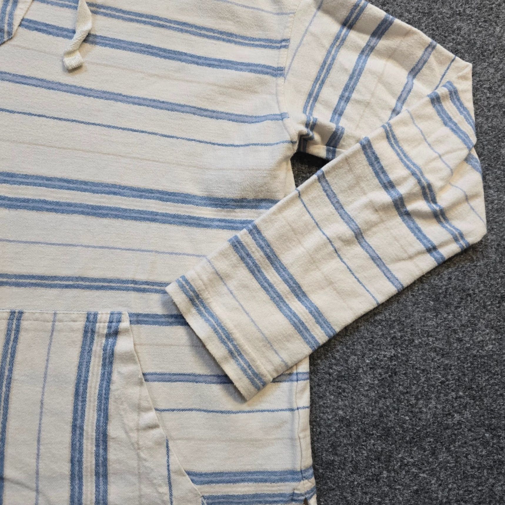 Roots Roots Hoodie Womens Medium White Blue Stripe Pullover Knit Long Sleeve Casual Sporty Womens Size M / US 6-8 / IT 42-44 - 4 Thumbnail