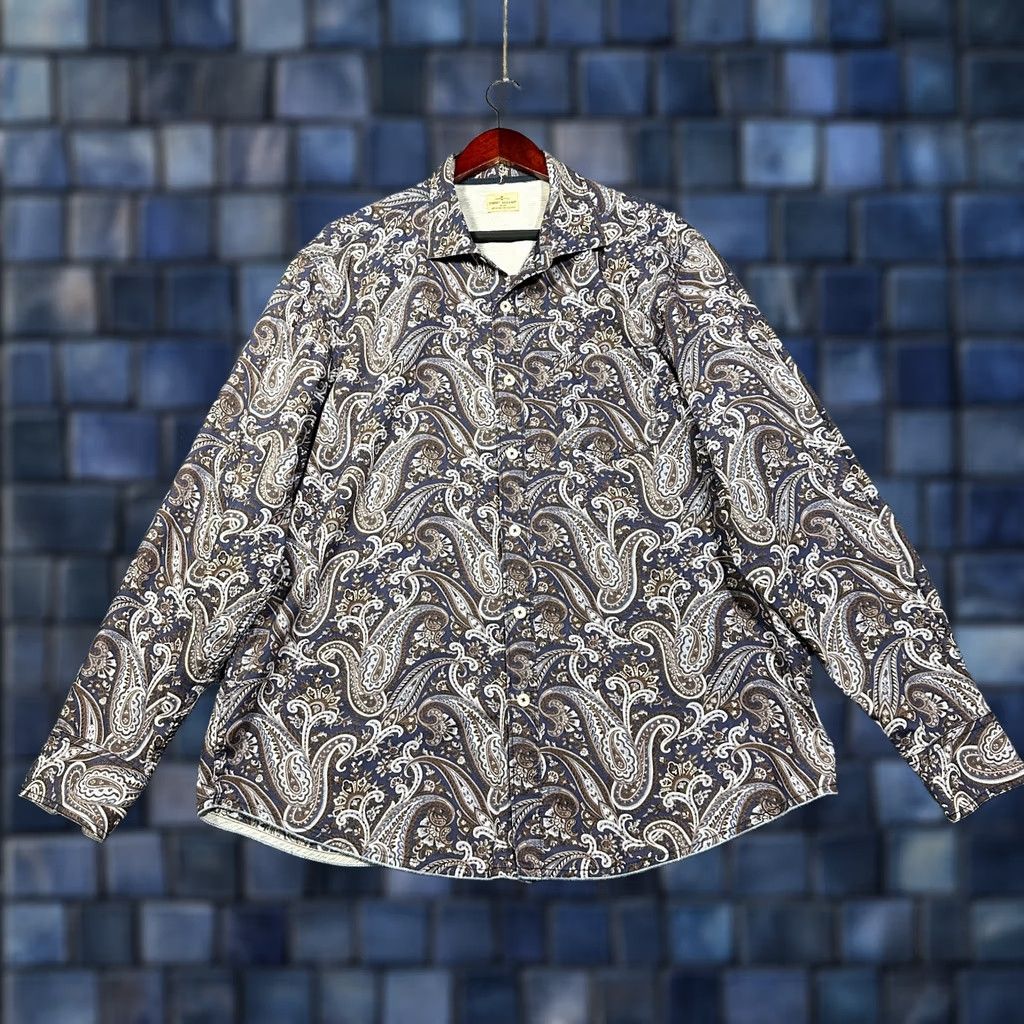 Tommy Bahama Tommy Bahama Jeans Shirt Mens XL Button Down Cotton Blue Paisley Pocket Size US XL / EU 56 / 4 - 1 Thumbnail