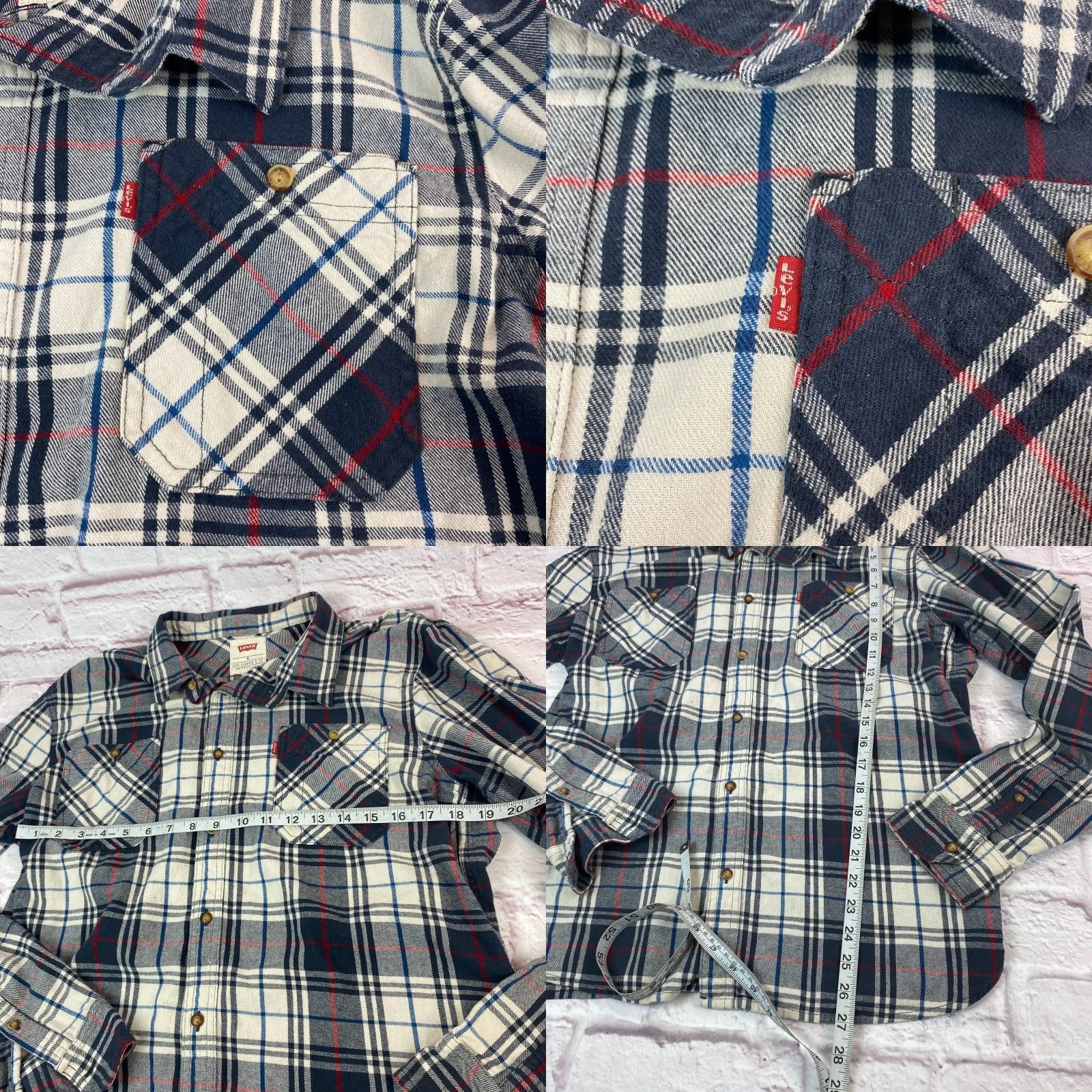 Levi's Levi's Mens Western Plaid Shirt XL Blue Button-Up Cowboy Western Shirt Size US XL / EU 56 / 4 - 8 Thumbnail