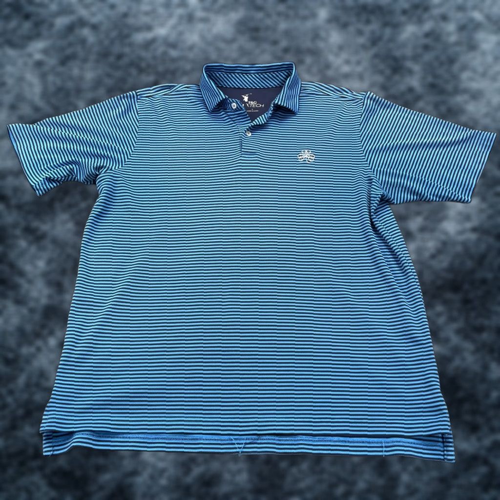 Vintage Fairway & Greene Polo Shirt Mens L Blue Striped Golf 90s? Size US L / EU 52-54 / 3 - 1 Thumbnail