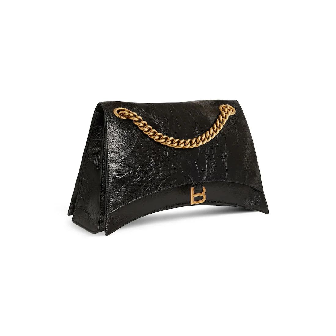 Balenciaga o1srvl11e0426 Size: OS / Crush Chain Large Bag in Black Size ONE SIZE - 2 Thumbnail