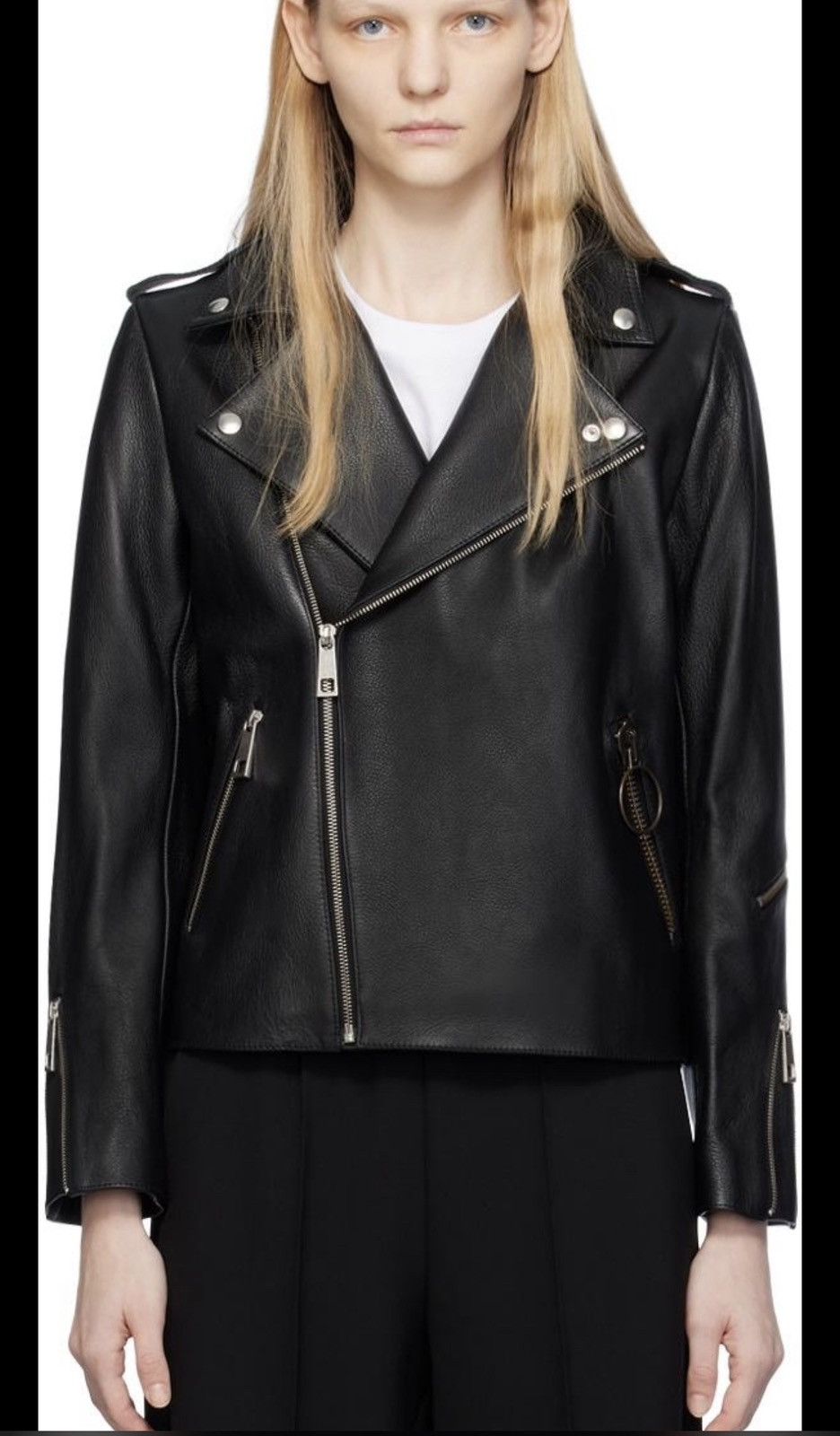 A.P.C. × JW Anderson A.P.C. x JW Anderson Morgan Leather Biker Jacket Black- NEW Size US XXL / EU 58 / 5 - 1 Thumbnail