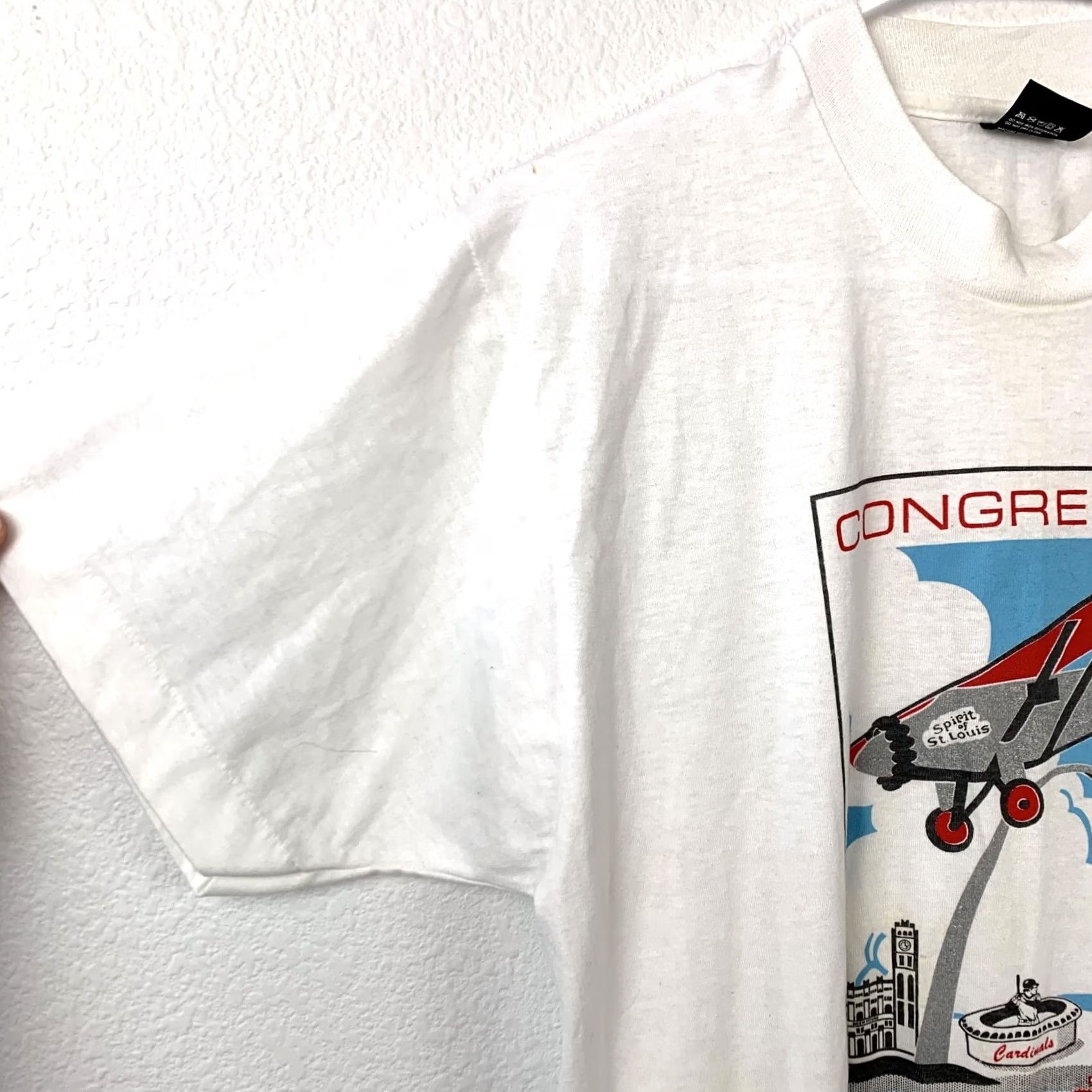 Vintage VINTAGE National Congress on Aviation & Space Education T-Shirt Men L Screen Stars Best Graphic Print Size US L / EU 52-54 / 3 - 2 Thumbnail