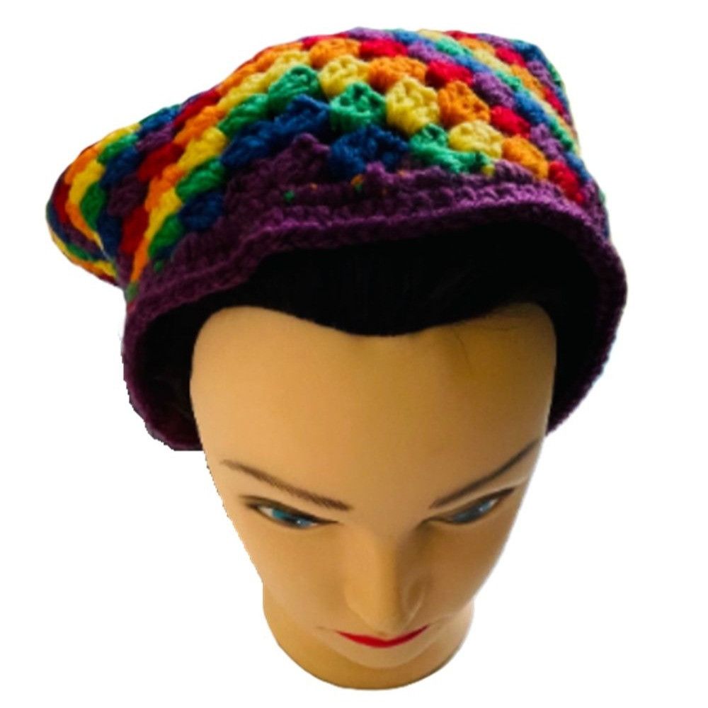 Handmade Bandana Head Wrap Crochet Rainbow Colors Granny Stitch Strip Size ONE SIZE - 4 Thumbnail